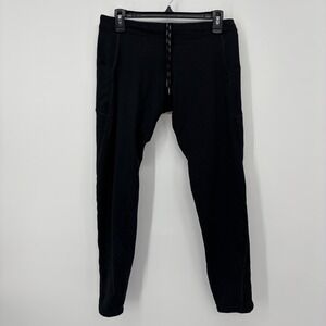 Rabbit Running Tights Womens Large Black Geometric Drawstring Outdoor Stretch